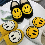 FUNNY FUNKY Winter Womens'Slippers Fluffy Faux Fur Smile Face Household Slippers Shoes for Women 2021 Indoor Female Shoes