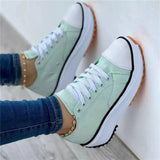 kamames Spring and Autumn New Canvas Shoes Lace Up Thick Bottom Large Size Muffin Bottom Low Top Comfortable Casual Shoes