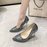 kamames New Fashionable High-Heeled Sandals, Thin High-Heeled Pointed Sexy High-Heeled Shoes, Fashion Large-Size High-Heeled Shoes