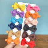 12Pcs/set Grosgrain Ribbon Bowknot Hairpins For Cute Girls Colorful BB Hair Clips Mini Barrettes Headwear Kids Hair Accessories