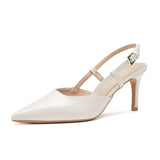 kamames kamames Single Shoes Women's 2024 New Summer Lacquer Leather Tip With Shallow Mouth Head Thin Heel Empty High Heel Sandals