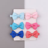 6Pcs/Set Sweet Mini Bows Hair Clips For Cute Girls Solid Ribbon Hairpins Boutique Barrettes Headwear Kids Hair Accessories Gifts