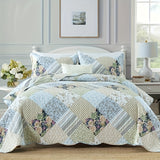 2/3pcs Luxurious Floral Plaid Bedspread Set - Soft, Breathable, and Comfortable Quilted Coverlet with Pillowcase - Perfect for All Seasons, Thin, Lightweight, and Easy Care Bedding Supplies