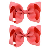 2Pcs/lot 4'' Cute Solid Grosgrain Ribbon Bowknot Hair Clips For Girls Handmade Hairpins Barrettes Headwear Kids Hair Accessories