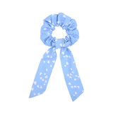 Women Streamers Scrunchies Polka Dot Floral Print Elastic Bow Hair Rope Girls Hair Ties Korean Sweet Hair Accessories Headwear