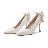 kamames kamames High Heels Female Autumn Fine Heel 2023 New French Temperament Small Heel Shoes Bride Main Wedding Shoe Tip