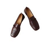 kamames New Black Mary Jane Single Shoes With Thick Soles Brown English Style JK Small Leather Shoes Flat-Soled Work Shoes