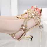 kamames New Diamond Sandals Women Wear Comfortable Korean Crystal High-Heeled Shoes With Diamond Heels In Summer