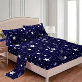 4-Piece Meteor Print Bedding Set - Soft, Breathable Comfort for Bedroom, Guest Room, Hotel - Includes Fitted & Flat Sheets, 2 Pillowcases