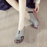kamames kamames New Style Loose Cake Bottom Leisure Women's Shoes National Style Leather Matching Single Shoes Increase Comfort Middle-Aged And Elderly Mother Shoes