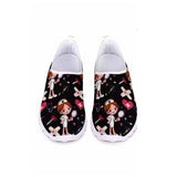 New Cartoon Nurse Doctor Print Women Sneakers Slip on Light Mesh Shoes Summer Breathable Flats Shoes Zapatos Planos