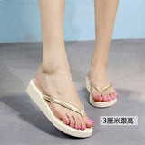 2021 fashion Summer Beach Women Flip Flops Sandals Women's Slippers Female Slope Heel Sandals Flip Flops women Shoes