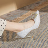 kamames kamames High Heels 2023 Autumn / Winter New Fine Heel Pointed Sexy Female Shoes Korean Version Versatile High Heel Wedding Shoes