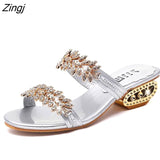kamames New women shoes slippers summer beach sandals Fashion women Rhinestone outdoor slippers flip flops shoes women mujer