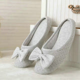 Cotton Cute Bowtie Home Women Slippers Summer Spring Indoor Shoes For Girls Ladies Female Warm House Bedroom Floor Flats