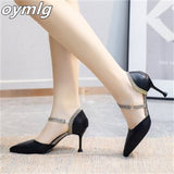 kamames women's2022spring and summer new sexy one-word buckle belt net red high-heeled shoes fairy wind stiletto pointed toe shoes