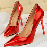 Patent Leather Woman Pumps BIGTREE Shoes New High Heels Shoes Sexy Women Heels Pointed Toe Women Basic Pump Heels Plus Size 43