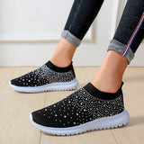 kamames Women's Shoes Breathable Flying Ribbon Drill Mesh Shoes Mother Middle-Aged And Elderly Walking Shoes Leisure Shoes Mesh Girls