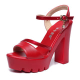 kamames Super High Heels, Thick Heels, Waterproof Platform Sandals, Women's Extra Small Size Muffin Thick Soles, Models, Cheongsam, Walking Shoes.