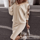 kamames kamames Series) 2023 Women's Fashion V-Neck Dress Top Skirt Suit