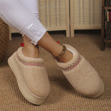 kamames Lamb Wool National Snow Shoes Women's 2024 Autumn And Winter New Style Baotou Warm Cotton Shoes With Plush Outside
