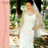 kamames YouLaPan V38 Bridal Veils Wedding Crystal Organza Beaded Wedding Crystal Tube Bridal Bling Veil Bachelorette Party Accessories