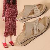 kamames Size Stitches, Slippers, Women's Shoes, Sandals, Sandals, Middle-Aged Mothers, Leisure Slippers, Women's Slippers.