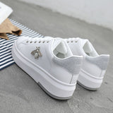 kamames Women Casual Shoes 2020 Autumn Women Sneakers Fashion Breathable PU Leather Platform White Women Shoes Soft Footwears