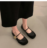 kamames Leather Retro Round Head Metal Buckle Love Shoes Girl Spring 2024 Korean Version Of The New Ugly Cute Mori Shoes Girl
