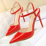 BIGTREE Shoes Fashion High Heels Shoes Patent Leather Woman Pumps Sexy Women Heels Blue Sliver Stiletto Heels Women Sandals 2022