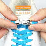 kamames Man Lace-free Rope Elastic shoelace Men Women Flats Buckle Press Fixer Sneaker Laces Adult Widened Flat Shoelace for Shoes