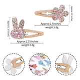 2 Pcs/lot New Girls Cute Rabbit Flower Hair Clips Sweet BB Glitter Hairpins Barrettes Headwear Fashion Hair Accessories For Kids