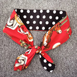 kamames Turban Girls Cartoon Print Headband Womens Multi Use Adjustable Hair Band with Metal Wire Scarf Cross Bow Hair Accessories