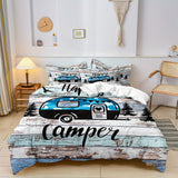 Adventure-Themed Duvet Cover Set 2/3pcs – Serene Forest & Car Design – Soft & Cozy Bedding for Comfort – Ideal for Bedroom and Guest Room (1*Duvet Cover + 1/2*Pillowcases) – Multiple Sizes Available