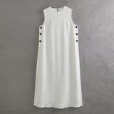 kamames kamames New Women's Sleeveless Slit Women's Dress Hair A1-9527