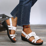 kamames Fashion Summer Peep Toe Shoes Women Hollow Fish Flowers Wedge Casual Sandals Comfortable Roman Plus Size 43 Sandals Women