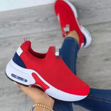 kamames New Net Surface Flying Weaving Shoes Women's Leisure Air Cushion Sports Shoes Large Size Thick-Soled Mesh Shoes