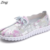 kamames Spring Women Flats Loafers Shoes Genuine Leather Flats Female Shoes Lace Up Loafers Casual Slip-on Walking Shoes Woman