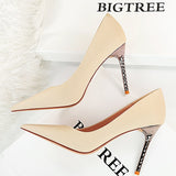 BIGTREE Shoes Serpentine Woman Pumps Metal Stiletto High Heels 2022 New Designer Women Heels Sexy Party Shoes Lady Plus Size 43