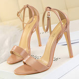 BIGTREE Shoes Pu Leather High Heels 2022 New Women Heels Sexy Stiletto Heels 11 Cm Party Shoes Color Matching Women Sandals