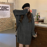 kamames kamames Long Sweater Dress Female Autumn Winter Inside The 2023 New Small Person With Coat Bottom Knit Skirt