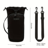 1pc Insulated Water Bottle Holder Bag - Durable Outdoor Design with Adjustable Shoulder Strap and Spacious Zippered Pocket - Perfect for Travel, Hiking, Camping, and Outdoor Enthusiasts