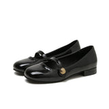 kamames kamames Shoes Female Spring And Autumn New Square Head Shallow Flat Shoes Women's College Wind Mary Jane Shoes Women Lacquer Leather Small Single Shoes Women