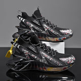 Men's Sneakers New Arrival Men's Blade Running Shoes Graffiti Sports Shoes Outdoor Training White Jogging Shoes Trendy Men Shoes