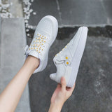 kamames Spring Korean Sports Shoes Lace Up Flats Breathable White Shoes Platform Woman Shoes Casual Sneakers Zapatos De Mujer