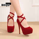 kamames 2022 Striptease High Heel Shoes on Platform Casual Blue Black Red Women Stilettos Dance Evening Party Pumps Large Size35-46