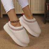 kamames Lamb Wool National Snow Shoes Women's 2024 Autumn And Winter New Style Baotou Warm Cotton Shoes With Plush Outside