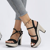 Trendy Womens Block Heeled Sandals with Stylish Buckle Strap - Perfect for Summer - Breathable and Comfortable for All-Day Wear