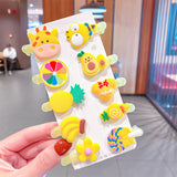 10PCS/set New Girls Cute Silica Gel Cartoon Princess Hairpins Lovely Hair Ornament Barrettes Hair Clips Fashion Hair Accessories