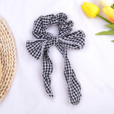 Women Streamers Scrunchies Polka Dot Floral Print Elastic Bow Hair Rope Girls Hair Ties Korean Sweet Hair Accessories Headwear